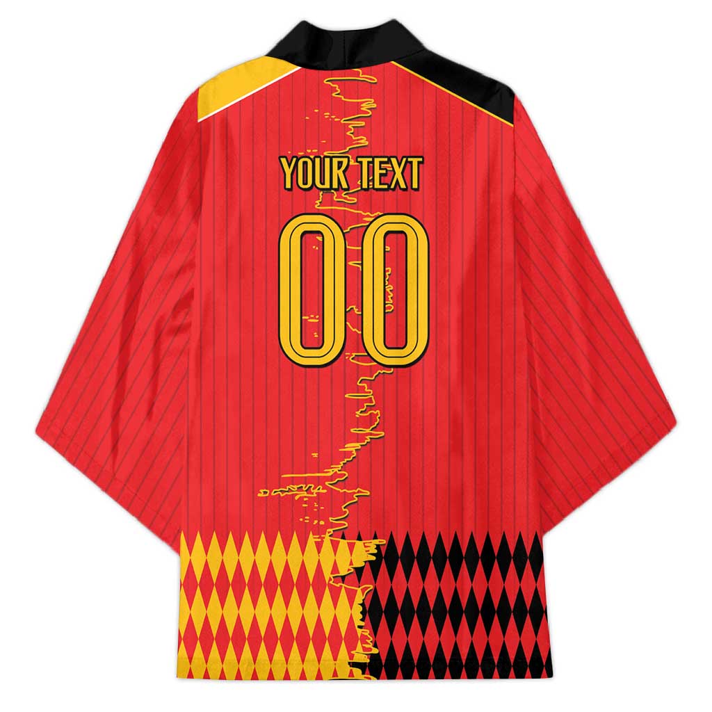 Custom Albania Montenegro Cultural Half Flag Kimono Scratch Style