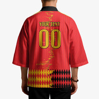 Custom Albania Montenegro Cultural Half Flag Kimono Scratch Style