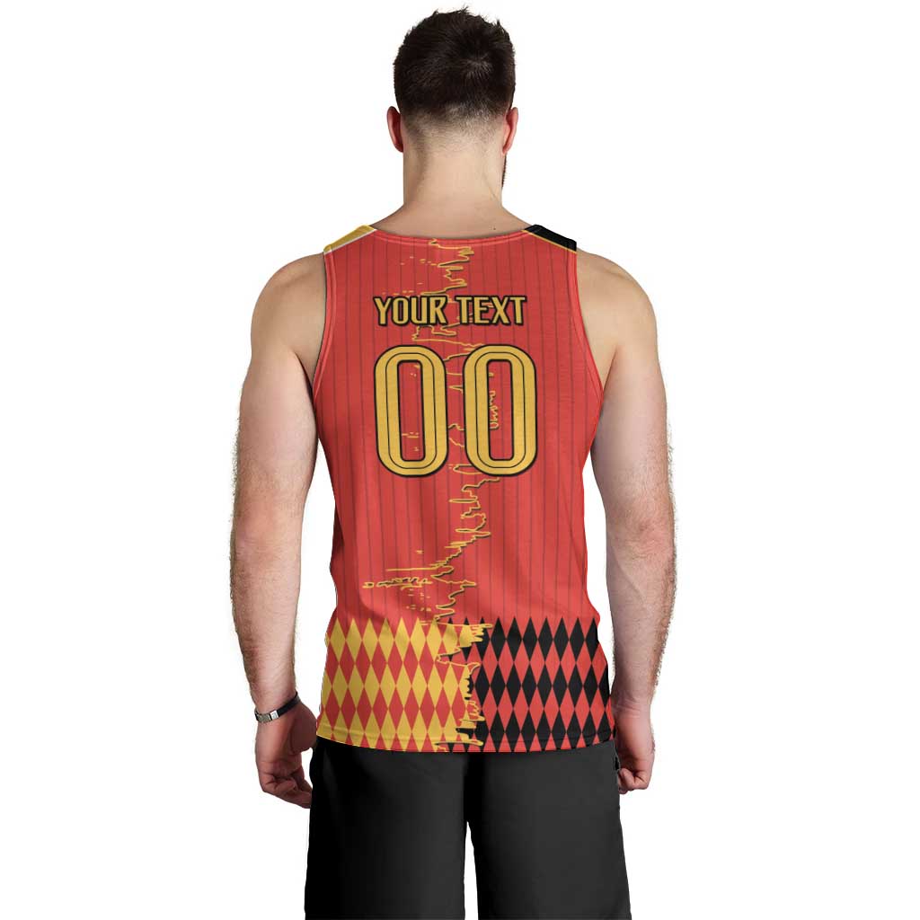 Custom Albania Montenegro Cultural Half Flag Men Tank Top Scratch Style