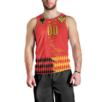 Custom Albania Montenegro Cultural Half Flag Men Tank Top Scratch Style