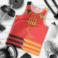 Custom Albania Montenegro Cultural Half Flag Men Tank Top Scratch Style