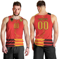 Custom Albania Montenegro Cultural Half Flag Men Tank Top Scratch Style