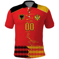 Custom Albania Montenegro Cultural Half Flag Polo Shirt Scratch Style