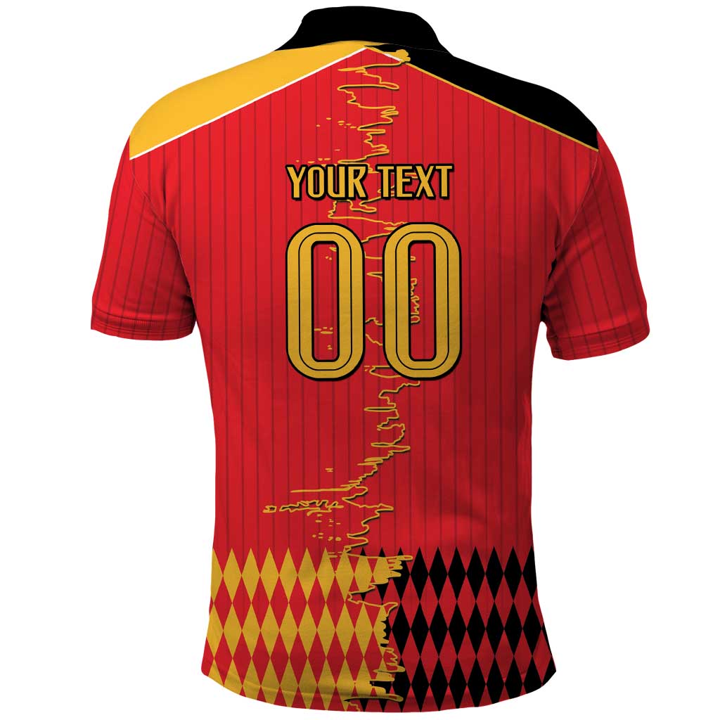 Custom Albania Montenegro Cultural Half Flag Polo Shirt Scratch Style
