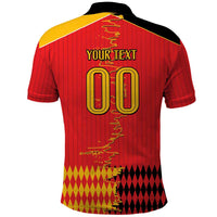 Custom Albania Montenegro Cultural Half Flag Polo Shirt Scratch Style