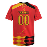 Custom Albania Montenegro Cultural Half Flag Rugby Jersey Scratch Style