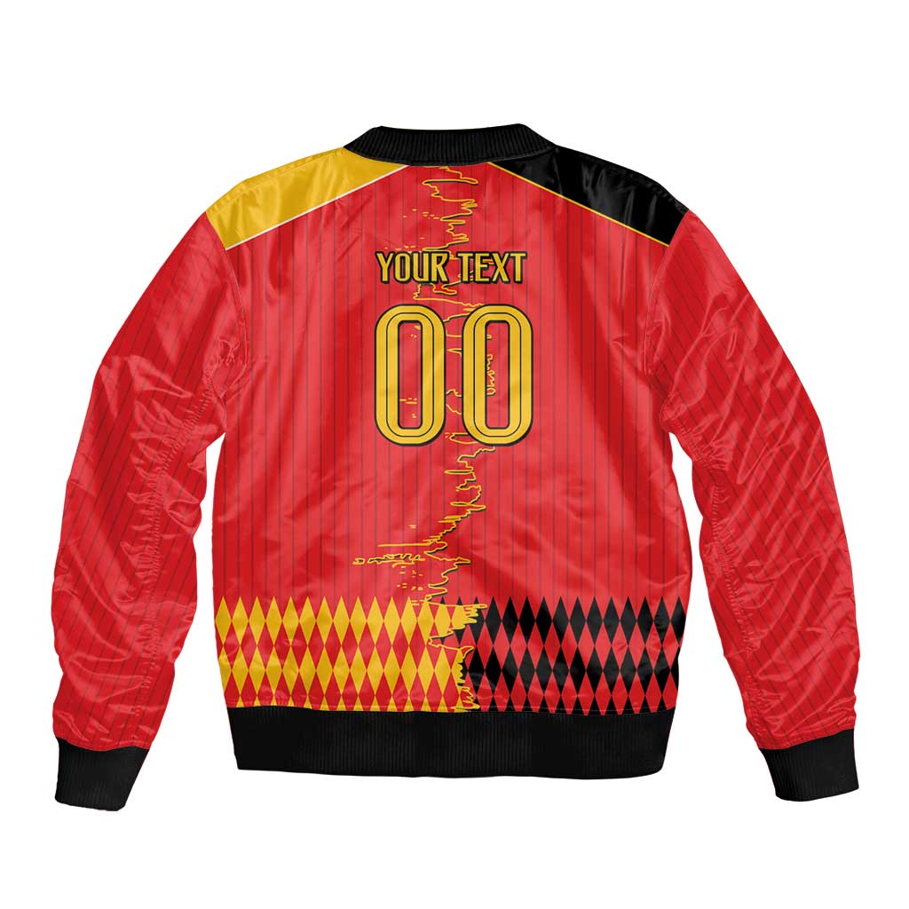 Custom Albania Montenegro Cultural Half Flag Sleeve Zip Bomber Jacket Scratch Style