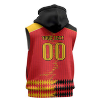 Custom Albania Montenegro Cultural Half Flag Sleeveless Hoodie Scratch Style