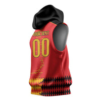 Custom Albania Montenegro Cultural Half Flag Sleeveless Hoodie Scratch Style