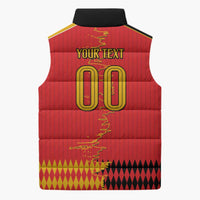 Custom Albania Montenegro Cultural Half Flag Sleeveless Puffer Jacket Scratch Style