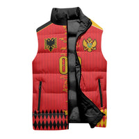 Custom Albania Montenegro Cultural Half Flag Sleeveless Puffer Jacket Scratch Style