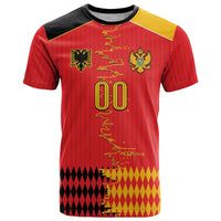 Custom Albania Montenegro Cultural Half Flag T Shirt Scratch Style