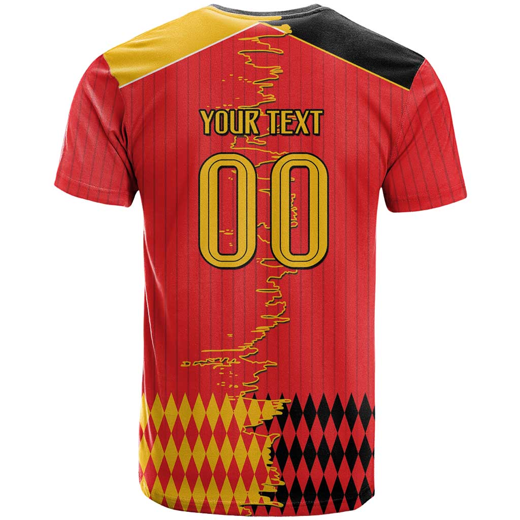 Custom Albania Montenegro Cultural Half Flag T Shirt Scratch Style