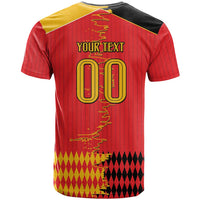 Custom Albania Montenegro Cultural Half Flag T Shirt Scratch Style