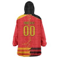 Custom Albania Montenegro Cultural Half Flag Wearable Blanket Hoodie Scratch Style
