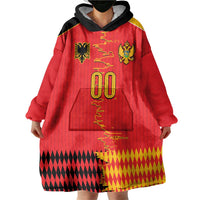 Custom Albania Montenegro Cultural Half Flag Wearable Blanket Hoodie Scratch Style