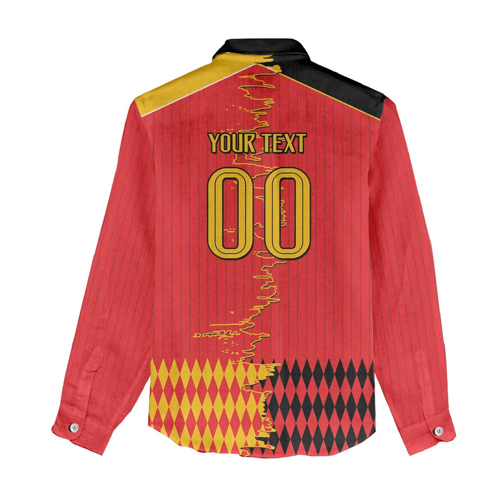 Custom Albania Montenegro Cultural Half Flag Women Casual Shirt Scratch Style