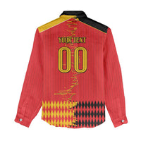 Custom Albania Montenegro Cultural Half Flag Women Casual Shirt Scratch Style