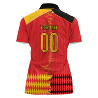 Custom Albania Montenegro Cultural Half Flag Women Polo Shirt Scratch Style