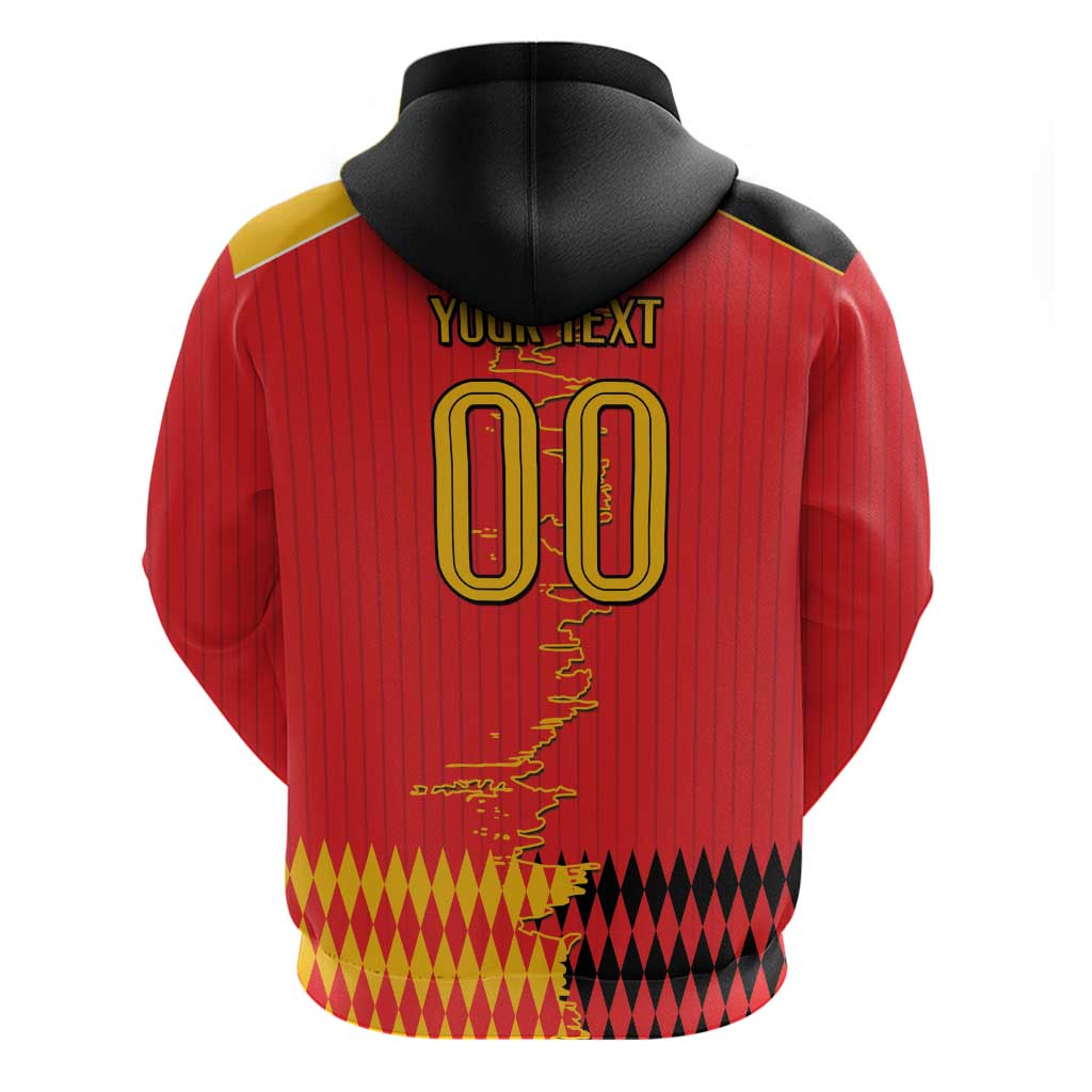 Custom Albania Montenegro Cultural Half Flag Zip Hoodie Scratch Style