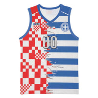 Custom Croatia Greece Cultural Half Flag Basketball Jersey Scratch Style
