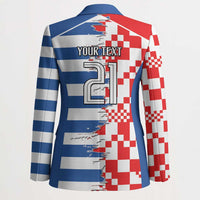 Custom Croatia Greece Cultural Half Flag Blazer Scratch Style