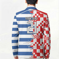 Custom Croatia Greece Cultural Half Flag Blazer Scratch Style