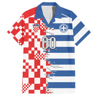 Custom Croatia Greece Cultural Half Flag Hawaiian Shirt Scratch Style