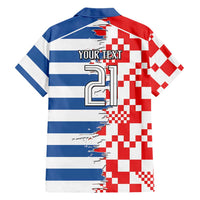 Custom Croatia Greece Cultural Half Flag Hawaiian Shirt Scratch Style