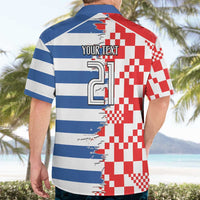 Custom Croatia Greece Cultural Half Flag Hawaiian Shirt Scratch Style
