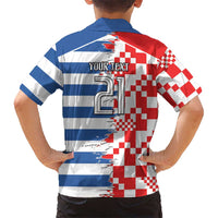 Custom Croatia Greece Cultural Half Flag Hawaiian Shirt Scratch Style
