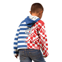 Custom Croatia Greece Cultural Half Flag Kid Hoodie Scratch Style
