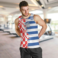 Custom Croatia Greece Cultural Half Flag Men Tank Top Scratch Style