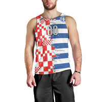 Custom Croatia Greece Cultural Half Flag Men Tank Top Scratch Style