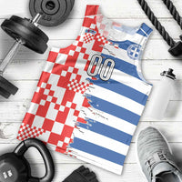 Custom Croatia Greece Cultural Half Flag Men Tank Top Scratch Style