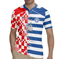 Custom Croatia Greece Cultural Half Flag Rugby Jersey Scratch Style