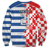 Custom Croatia Greece Cultural Half Flag Sweatshirt Scratch Style