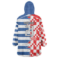 Custom Croatia Greece Cultural Half Flag Wearable Blanket Hoodie Scratch Style