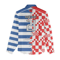 Custom Croatia Greece Cultural Half Flag Women Casual Shirt Scratch Style