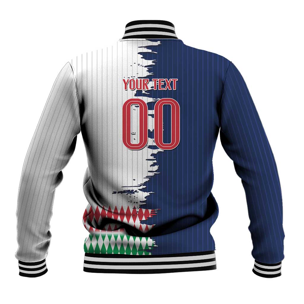 Custom France Italy Cultural Half Flag Baseball Jacket Scratch Style