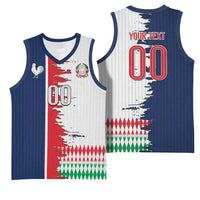 Custom France Italy Cultural Half Flag Basketball Jersey Scratch Style