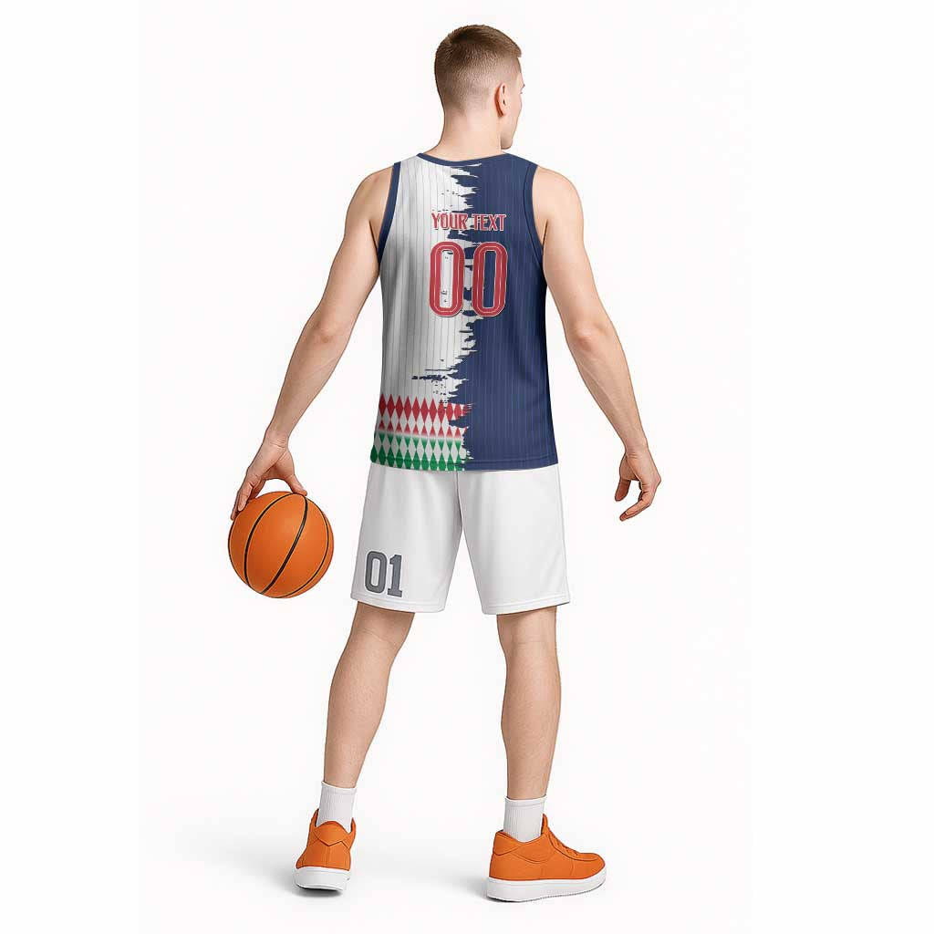Custom France Italy Cultural Half Flag Basketball Jersey Scratch Style