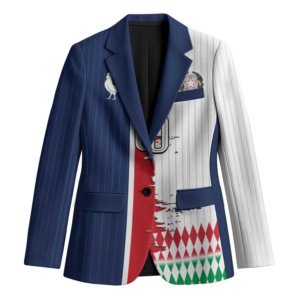 Custom France Italy Cultural Half Flag Blazer Scratch Style
