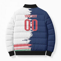 Custom France Italy Cultural Half Flag Bomber Puffer Jacket Scratch Style