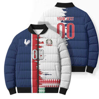 Custom France Italy Cultural Half Flag Bomber Puffer Jacket Scratch Style