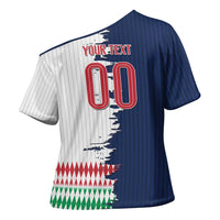 Custom France Italy Cultural Half Flag Cross Shoulder Shirt Scratch Style