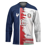 Custom France Italy Cultural Half Flag Hockey Jersey Scratch Style