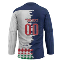 Custom France Italy Cultural Half Flag Hockey Jersey Scratch Style
