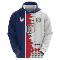 Custom France Italy Cultural Half Flag Hoodie Scratch Style