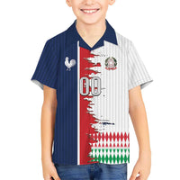 Custom France Italy Cultural Half Flag Kid Hawaiian Shirt Scratch Style